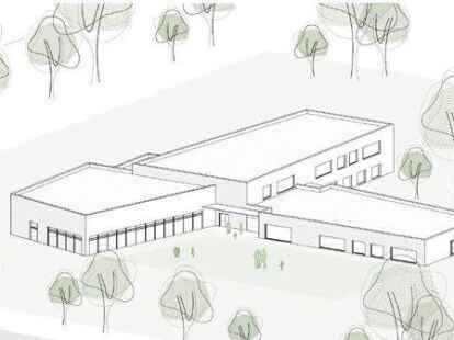 So k&ouml;nnte sie aussehen: Die Variante 1 der Planungen zum Neubau der Grundschule W&uuml;sting wurde vom Ausschuss favorisiert.