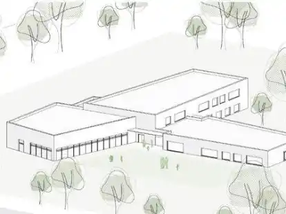 So k&ouml;nnte sie aussehen: Die Variante 1 der Planungen zum Neubau der Grundschule W&uuml;sting wurde vom Ausschuss favorisiert.