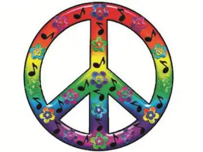 Peace-Symbole geh&ouml;ren zu &bdquo;Woodstock lebt&ldquo; dazu.