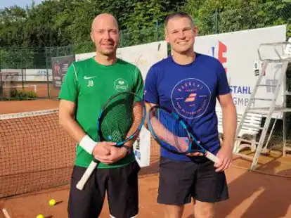 Spielten das Finale der M&auml;nner30 bei den Ammerland Open: J&ouml;rn Bornemann (links) und Jochen Schreiber.