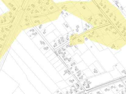 Nach den Pl&auml;nen des Landkreises Aurich werden nur die im ersten Bauabschnitt markierten angemeldeten Wohnh&auml;user angeschlossen.