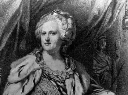 Das Archivbild zeigt eine zeitgen&ouml;ssische Darstellung Katharinas der Gro&szlig;en, Zarin von Ru&szlig;land.