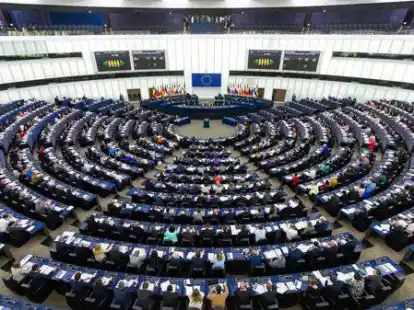 Abgeordnete des Europ&auml;ischen Parlaments sitzen w&auml;hrend einer Abstimmungssitzung im Plenarsaal des Europ&auml;ischen Parlaments.