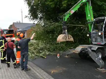 Nach dem heftigen Unwetter wurden die Ortswehren Ganderkesee und Schierbrok-Sch&ouml;nemoor alarmiert. &bdquo;Im Knick&ldquo; musste zus&auml;tzlich ein Bagger anr&uuml;cken. Rettungskr&auml;fte waren auch auf der A 28 im Einsatz:  Starkregen hatte zu einer Massenkarambolage gef&uuml;hrt.