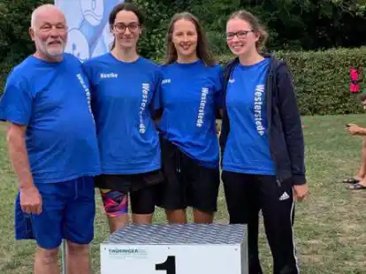 Waren bei den Deutschen Meisterschaften dabei: Klaus Beckmann (von links), Nantke Reens, Jana Hillrichs und Tomke Graalfs.