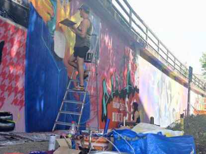 Das Memur-Art-Festival in der Bundesbahnstra&szlig;e in Oldenburg.