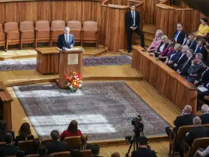 Bundeskanzler Olaf Scholz (SPD) Scholz h&auml;lt an der Karls-Universit&auml;t eine Rede mit einer europapolitischen Standortbestimmung