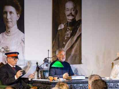 Auf der B&uuml;hne: Ulf Goerges, Thomas Kossendey und Sylvia Meining (von links).