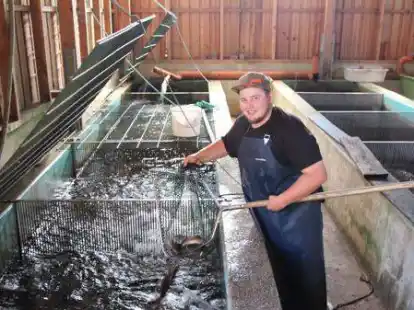 Lernt in der Teichwirtschaft in Ahlhorn den Beruf des Fischwirts: Friedrich Karsten.