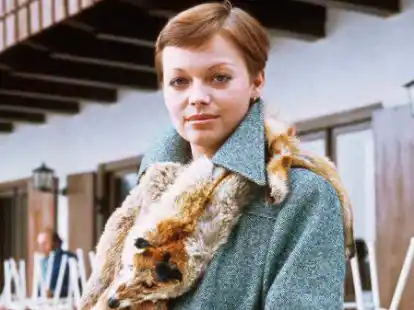 Schauspielerin Andrea Rau 1976 am Set eines &bdquo;Tatort&ldquo;.