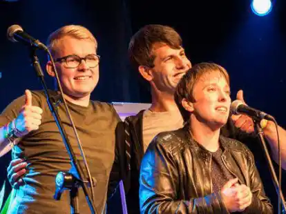 Treten in Emstek nach dem Wettbewerb im Pfarrheim auf: Sven Ludewig (von links), Mirko Gilster und Annika Blanke.