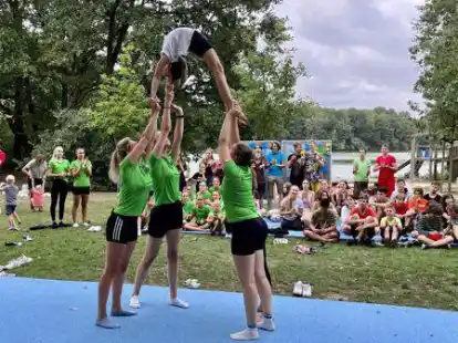 Die Green Spirits trainierten mit den jungen Ukrainern w&auml;hrend eines Workshops im Blockhaus Ahlhorn.