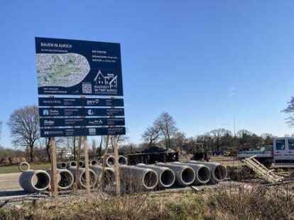 In Aurich wird flei&szlig;ig gebaut, wie hier im Baugebiet Im Timp in Extum. Die Bauweise und Art ist im Bebauungsplan festgehalten.