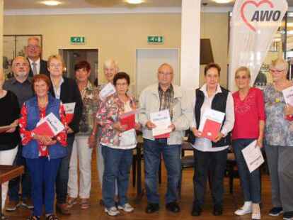 Bei der Jahreshauptversammlung geehrt: langj&auml;hrige Mitglieder der Awo Wildeshausen.