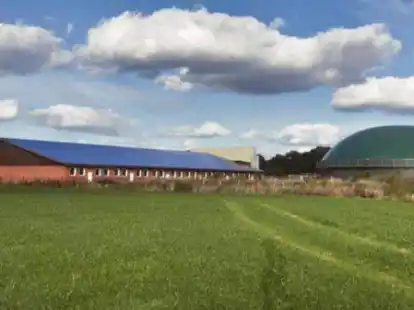 Der Schweinestall nebst Biogasanlage der Familie Ahlers in D&uuml;ngstrup. Die Familie m&ouml;chte die Anlage erweitern. Der Ausschuss lehnte die Pl&auml;ne ab.