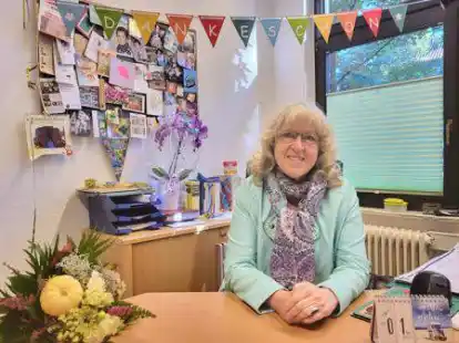Gundula Brunken an ihrem letzten Tag im B&uuml;ro.