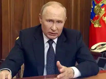 In einer Ansprache verk&uuml;ndete Russland Pr&auml;sident Wladimir Putin die Teilmobilmachung.