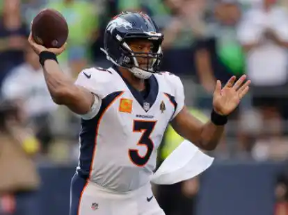 Broncos-Quarterback Russell Wilson verlor mit Denver. Foto: John Froschauer/AP/dpa