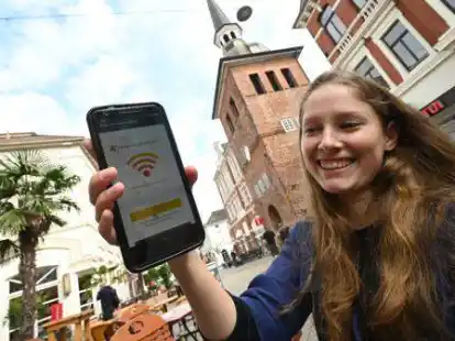 An &ouml;ffentlichen Pl&auml;tzen in der Oldenburger Innenstadt ist freies W-Lan verf&uuml;gbar.