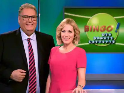 Das Moderatoren-Duo von &bdquo;Bingo!&ldquo;: Michael Th&uuml;rnau aus Bad Zwischenahn und seine Kollegin Jule G&ouml;lsdorf.