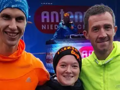 Absolvierten in Cloppenburg ein b&auml;renstarkes Rennen (v.l.): Michael Majewski, Luzie Rosenboom und Daniel Johanning