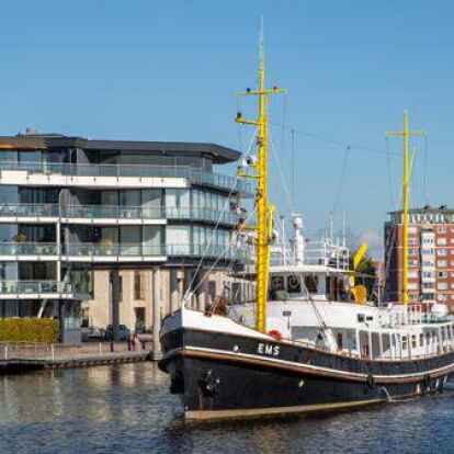 Hat am Freitagmittag den Binnenhafen verlassen: das Traditionsschiff &bdquo;Ems&ldquo;.