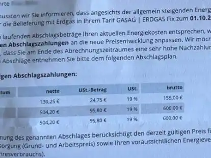 Von 155 auf 600 Euro wurde die monatliche Gaskosten-Rechnung des Norders Thomas Behr erh&ouml;ht. Er hat reagiert &ndash; und zahlt jetzt weniger als vor der Preiserh&ouml;hung.