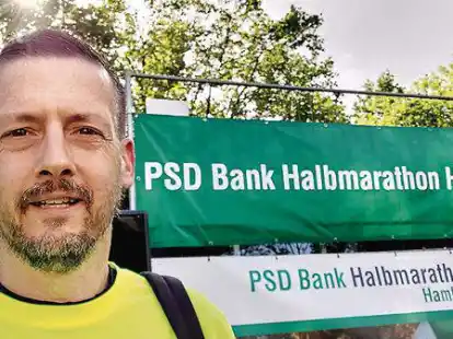 Stolzes Selfie nach der guten Halbmarathon-Zeit in Hamburg: Torben Rosenbohm