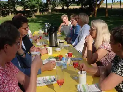 Die Friesoyther Landfrauen trafen sich zum Fr&uuml;hst&uuml;ck in der freien Natur.
