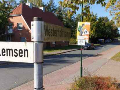 Wird keine Fahrradstra&szlig;e: der Westerholtkamp in Ahlhorn. An der Stra&szlig;e befinden sich das Gymnasium und die Oberschule.