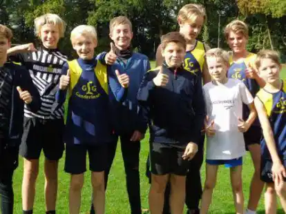 Die starken Nachwuchs-Leichtathleten der LGG Ganderkesee: (von links) Luca Capille, Marco Becker, Ben Traut, Lasse Rummler, Jonte Back, Alexander Marbach, Jan Nagel, Tim Stelling und Ole Nagel