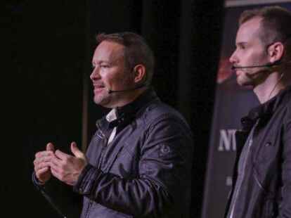 Gaben bei den NWZ-Impulsen Einblicke in ihre F&auml;lle: Die Sprachprofiler Leo Martin (links) und Patrick Rottler