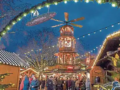 Weihnachtlicher Lichterzauber im Stadtgarten: der Engelke-Markt.