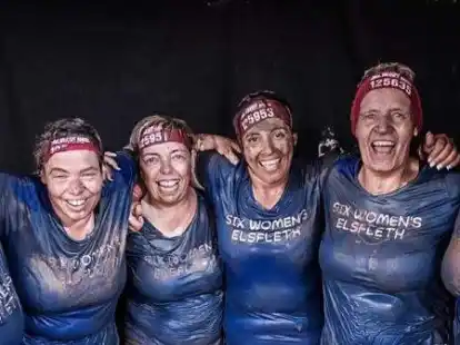Geschafft, aber gl&uuml;cklich (von links): Monica Dammann, Constanze Berisha, Petra L&uuml;bben, Zeina Issa, Waltraud Ralle-Klein, Rita St&auml;dtler nahmen f&uuml;r den guten Zweck am Muddy Angel Run teil.