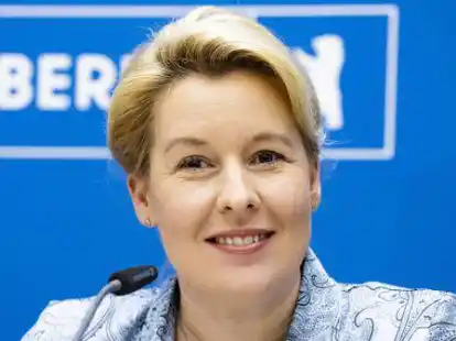 Punkt, Punkt, Komma, Strich &ndash; fertig ist die Politik: Berlins Regierende B&uuml;rgermeisterin Franziska Giffey zeichnet gern Mindmaps in der Ministerpr&auml;sidentenkonferenz.