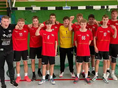 Freuten sich &uuml;ber den vierten Sieg in Serie: Die B-Junioren-Handballer der SG Friedrichsfehn/Petersfehn.