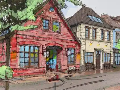 Erste Skizzen: So stellt sich Architekt Stephan Damke die Fassaden an der Huntestra&szlig;e vor.