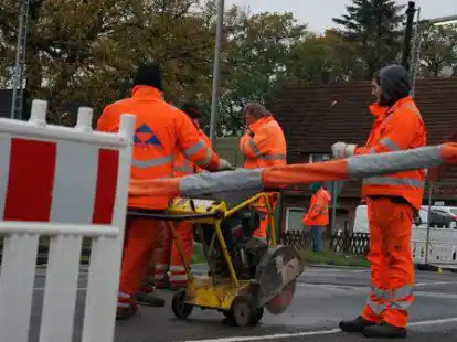 Ist an diesem Wochenende f&uuml;r Bahn- und Autoverkehr wegen Bauarbeiten gesperrt: der Bahn&uuml;bergang in W&uuml;sting.