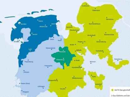 In diesem Gebiet ist die EWE mit der Umstellung von L- auf H-Gas betraut. Im Herzen von Ostfriesland beginnt die Umstellung sogar recht fr&uuml;h.  Foto: EWE