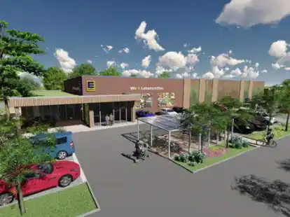 Der Entwurf: So soll der Edeka-Markt in Wahnbek aussehen.