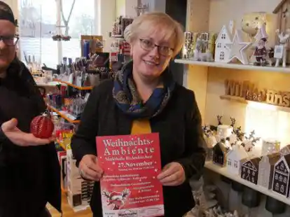 Oleg Wilhelm und Manuela Manzke werben f&uuml;r das Weihnachtsambiente am 27. November in der Markthalle Rodenkirchen.