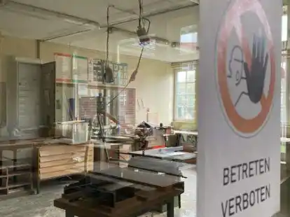 Betreten verboten: Die Werkr&auml;ume an der Edewechter Oberschule k&ouml;nnen aus Sicherheitsgr&uuml;nden seit 2019 nicht mehr genutzt werden.