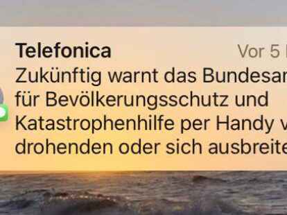 Per SMS ging bei den meisten Handy-Besitzern bereits eine Info-SMS ein. Am Warntag soll eine richtige Test-Warnung folgen.