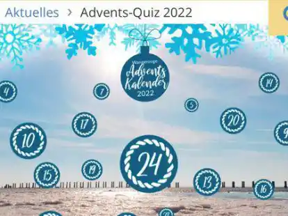 Wer wei&szlig; es? Die Kurverwaltung Wangerooge hat wieder ihren Online Adventskalender gestartet, in dem es Quizfragen zu beantworten und Preise zu gewinnen gibt.