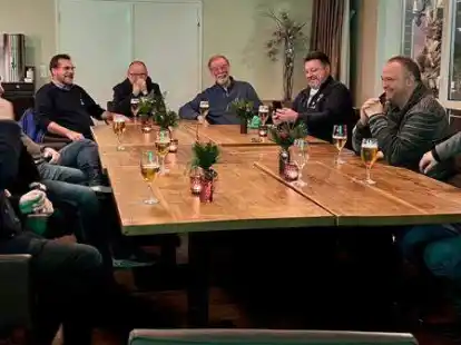 Bei der Kompanieversammlung der Wildeshauser Sch&uuml;tzengilde: Mitglieder der Kompanie Huntetor