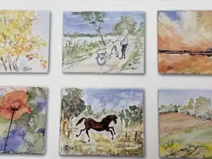 Nur ein Ausschnitt: Im Jahreskalender von Karola Onken gibt es auf neun Bl&auml;ttern auch 81 kleine Bilder.