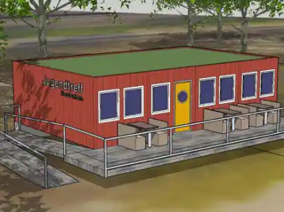 Der Jugendtreff &ndash; hier die urspr&uuml;ngliche Planung &ndash; soll m&ouml;glichst 2023 am Weserstrand entstehen.