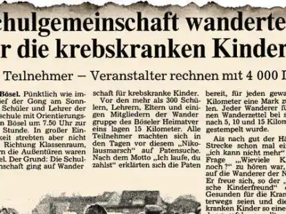 So berichtete unsere Zeitung am 8. Dezember 1986.