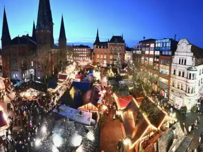 Auf dem Lambertimarkt gibt es Angebot in zahlreichen H&uuml;tten.