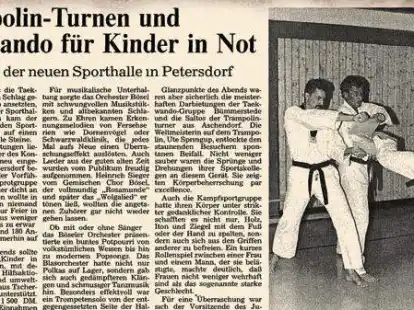 So berichtete unsere Zeitung am 10. Dezember 1990.